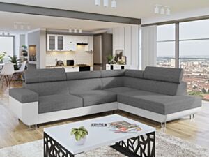 Kulmasohva ANTRODEM ekoskooppi Soft 017 (valkoinen) + Lux 05-Oikea