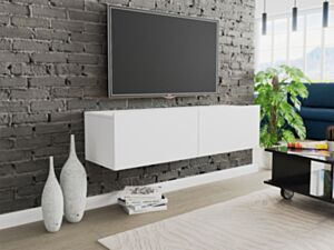 Seinälle kiinnitettävä TV-pöytä CLAUDE CRTV120-biały (valkoinen)