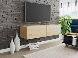 Seinälle kiinnitettävä TV-pöytä CLAUDE CRTV120-dąb artisan