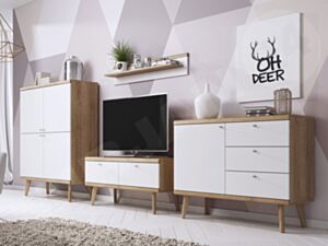 Huonekalusarja PRIME III-dąb riviera / biały